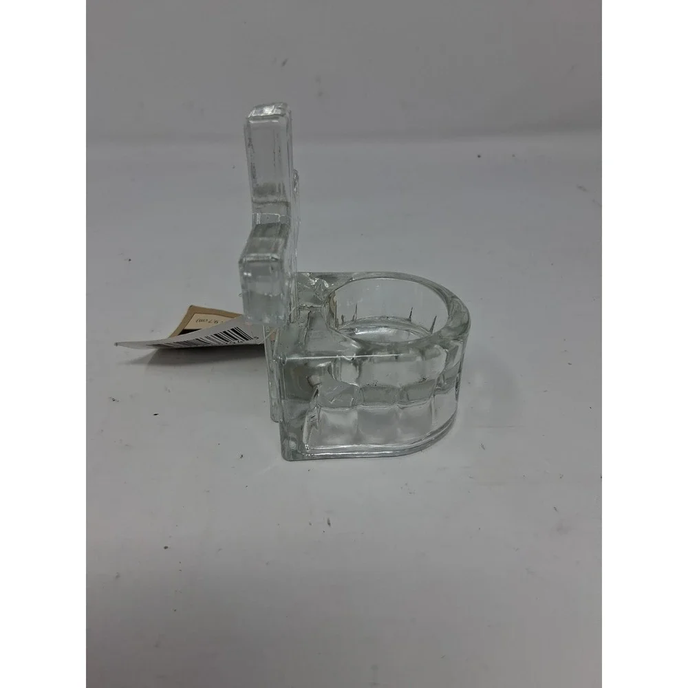 Glass Cross Votive Tea Candle Holder. A